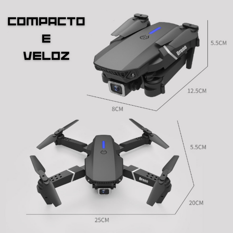 Drone Profissional Wifi com Controle Remoto Adaptável/Zangão - Mercatudo Store